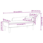 Chaiselongue mit Kissen Creme Samt