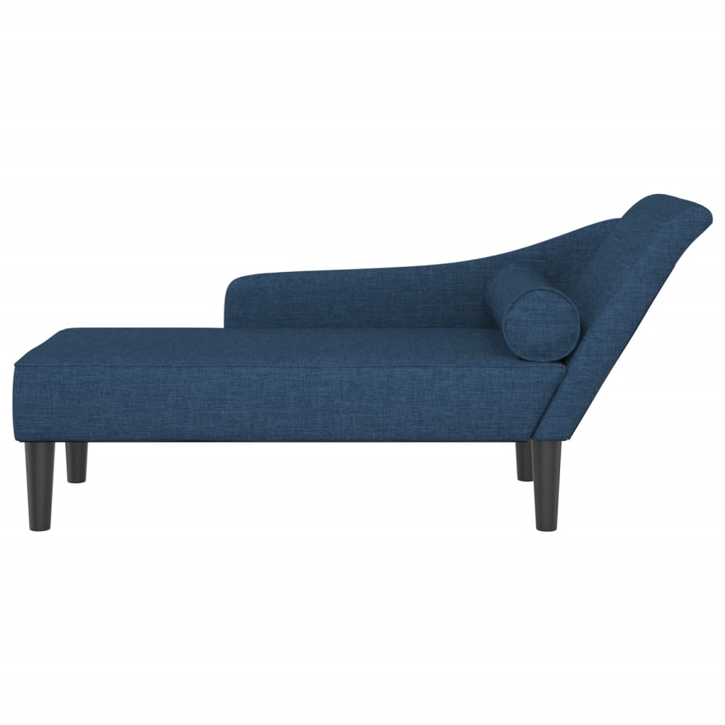 Chaiselongue mit Kissen Blau Stoff