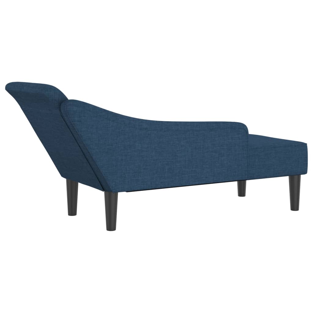 Chaiselongue mit Kissen Blau Stoff