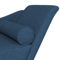 Chaiselongue mit Kissen Blau Stoff