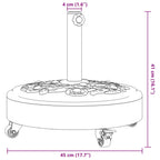 Sonnenschirmständer mit Rollen für Ø38/48 mm Mast 27 kg Rund