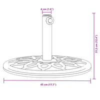 Sonnenschirmständer für Ø38/48 mm Mast 12 kg Rund