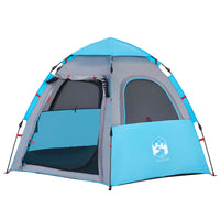 Campingzelt 4 Personen Blau Quick Release