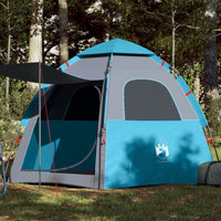 Campingzelt 4 Personen Blau Quick Release