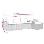 5-tlg. Garten-Sofagarnitur mit Kissen Beige Poly Rattan