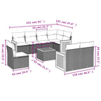 9-tlg. Garten-Sofagarnitur mit Kissen Schwarz Poly Rattan