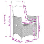 7-tlg. Garten-Essgruppe mit Kissen Schwarz Poly Rattan