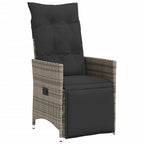 9-tlg. Garten-Essgruppe mit Kissen Grau Poly Rattan