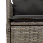 9-tlg. Garten-Essgruppe mit Kissen Grau Poly Rattan