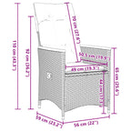 7-tlg. Garten-Essgruppe mit Kissen Schwarz Poly Rattan