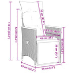 9-tlg. Garten-Bistro-Set mit Kissen Schwarz Poly Rattan