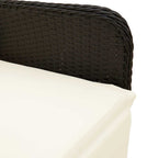 7-tlg. Garten-Bistro-Set mit Kissen Schwarz Poly Rattan