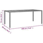 7-tlg. Garten-Bistro-Set mit Kissen Schwarz Poly Rattan
