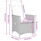 11-tlg. Garten-Bistro-Set mit Kissen Braun Poly Rattan