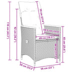 9-tlg. Garten-Bistro-Set mit Kissen Schwarz Poly Rattan