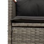 9-tlg. Garten-Bistro-Set mit Kissen Grau Poly Rattan