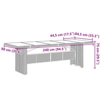 9-tlg. Garten-Bistro-Set mit Kissen Braun Poly Rattan