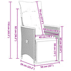 9-tlg. Garten-Bistro-Set mit Kissen Schwarz Poly Rattan