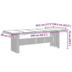 9-tlg. Garten-Bistro-Set mit Kissen Braun Poly Rattan