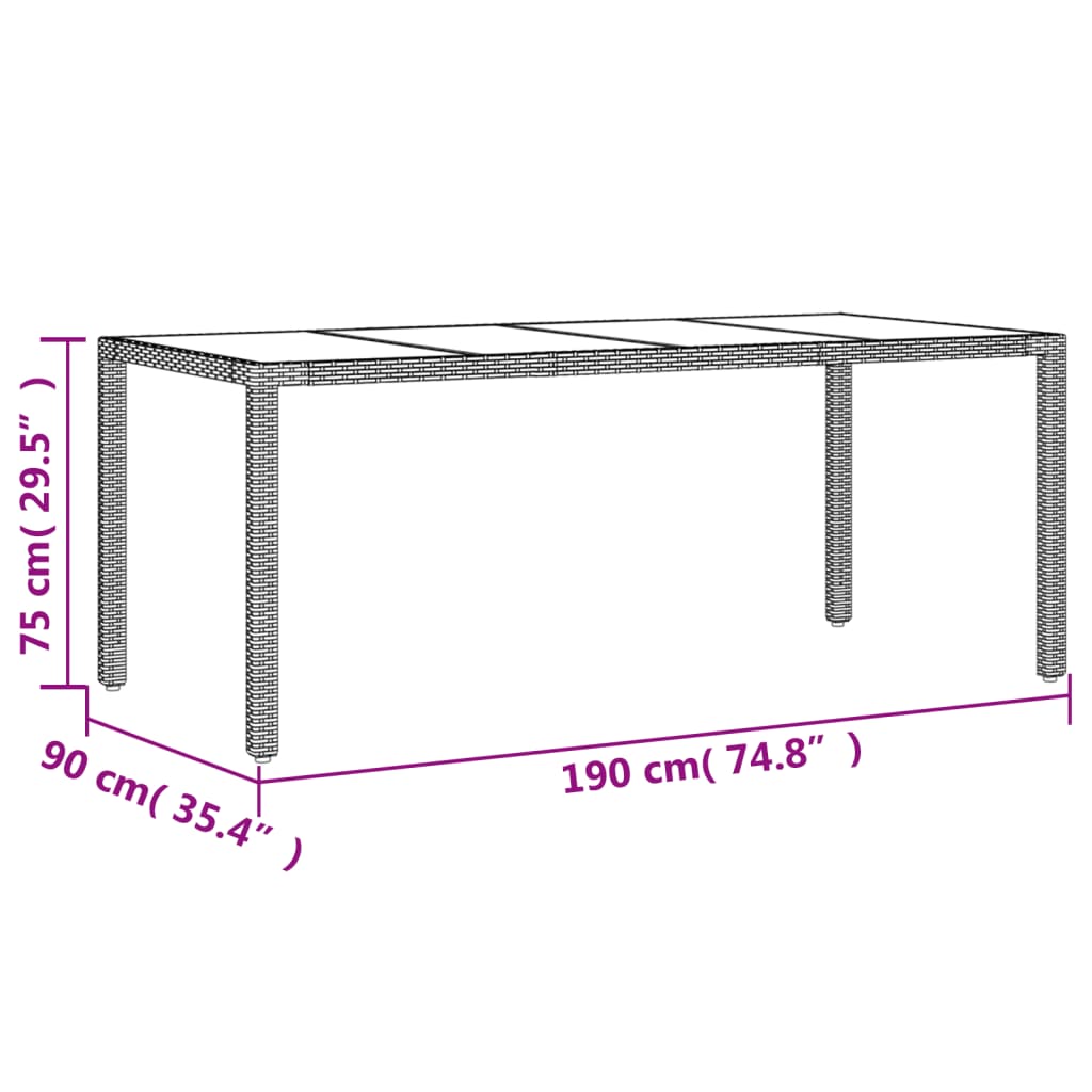 7-tlg. Garten-Essgruppe mit Kissen Weiß Poly Rattan und Glas