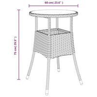 5-tlg. Garten-Essgruppe mit Kissen Schwarz Poly Rattan und Glas