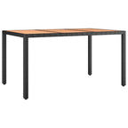 7-tlg. Garten-Essgruppe mit Kissen Schwarz Poly Rattan