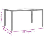 7-tlg. Garten-Essgruppe mit Kissen Schwarz Poly Rattan