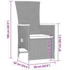 11-tlg. Garten-Essgruppe mit Kissen Schwarz Poly Rattan
