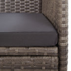 9-tlg. Garten-Essgruppe mit Kissen Grau Poly Rattan