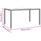 5-tlg. Garten-Essgruppe mit Kissen Beige Poly Rattan