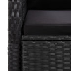 11-tlg. Garten-Essgruppe mit Kissen Schwarz Poly Rattan
