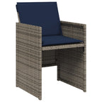 7-teiliges Garten-Ess-Set mit Kissen, grau, Polyrattan