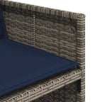 7-teiliges Garten-Ess-Set mit Kissen, grau, Polyrattan
