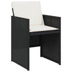 9-tlg. Garten-Essgruppe mit Kissen Schwarz Poly Rattan