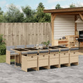 11-tlg. Garten-Essgruppe mit Kissen Beigemischung Poly Rattan