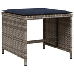 11-teiliges Garten-Ess-Set mit Kissen, grau, Polyrattan