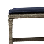 11-teiliges Garten-Ess-Set mit Kissen, grau, Polyrattan