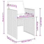 15-tlg. Garten-Essgruppe mit Kissen Schwarz Poly Rattan