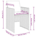 15-tlg. Garten-Essgruppe mit Kissen Beige Poly Rattan