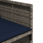 5-teiliges Garten-Ess-Set mit Kissen, grau, Polyrattan