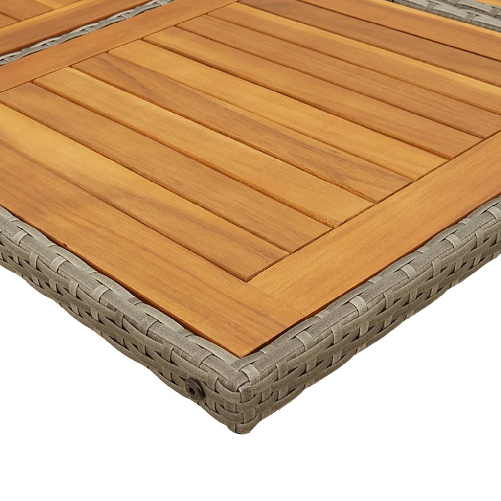 15-teiliges Garten-Ess-Set mit Kissen, grau, Polyrattan