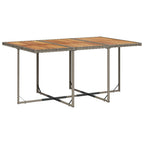 7-tlg. Garten-Essgruppe mit Kissen Grau Poly Rattan
