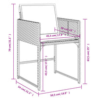 11-tlg. Garten-Essgruppe mit Kissen Braun Poly Rattan