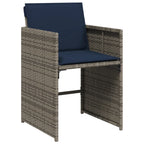 9-teiliges Garten-Ess-Set mit Kissen, grau, Polyrattan