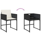11-tlg. Garten-Essgruppe mit Kissen Schwarz Poly Rattan