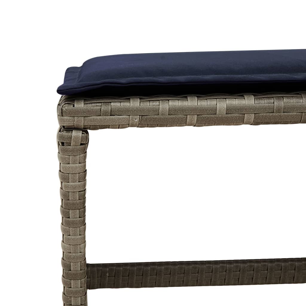 15-teiliges Garten-Ess-Set mit Kissen, grau, Polyrattan
