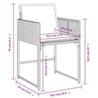 9-tlg. Garten-Essgruppe mit Kissen Hellgrau Poly Rattan