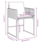 11-tlg. Garten-Essgruppe mit Kissen Schwarz Poly Rattan