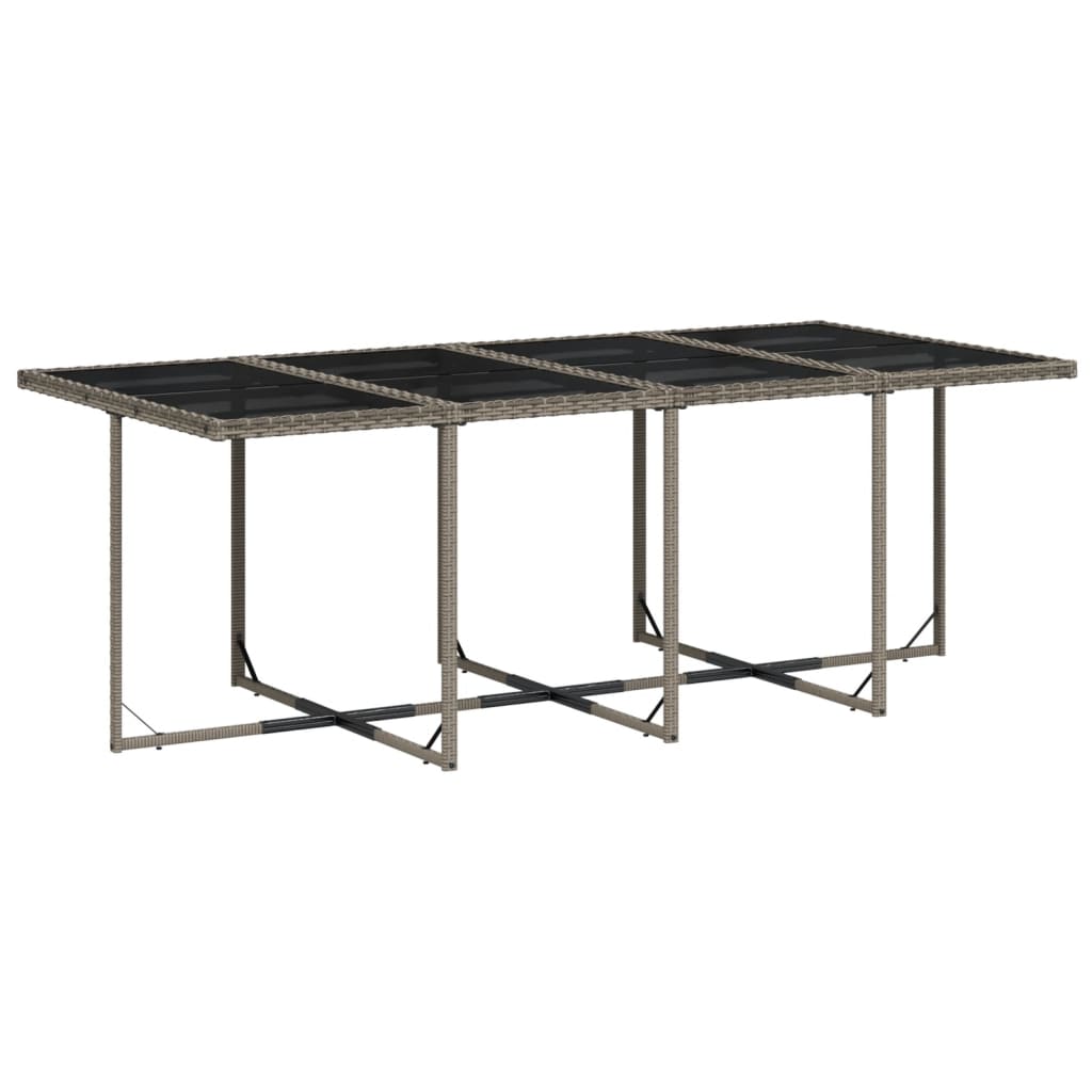 13-teiliges Garten-Ess-Set mit Kissen, grau, Polyrattan