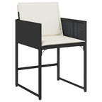 17-tlg. Garten-Essgruppe mit Kissen Schwarz Poly Rattan